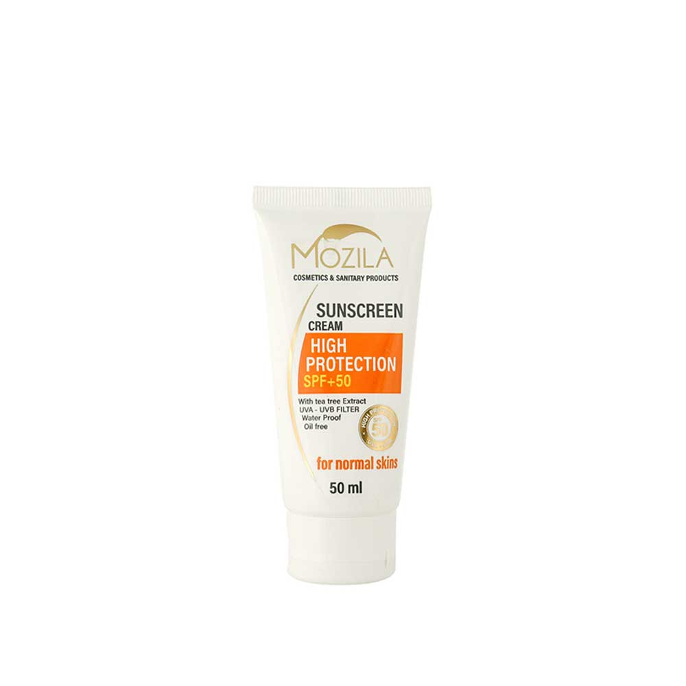 کرم ضد آفتاب بی رنگ SPF50 موزیلا MOZILA