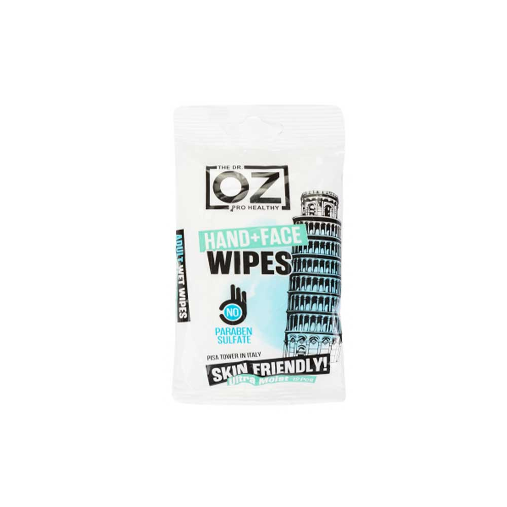 DR OZ HAND AND FACE SKIN FRIENDLY WIPES دستمال مرطوب دست و صورت جیبی 12 عددی دکتر آز DR OZ