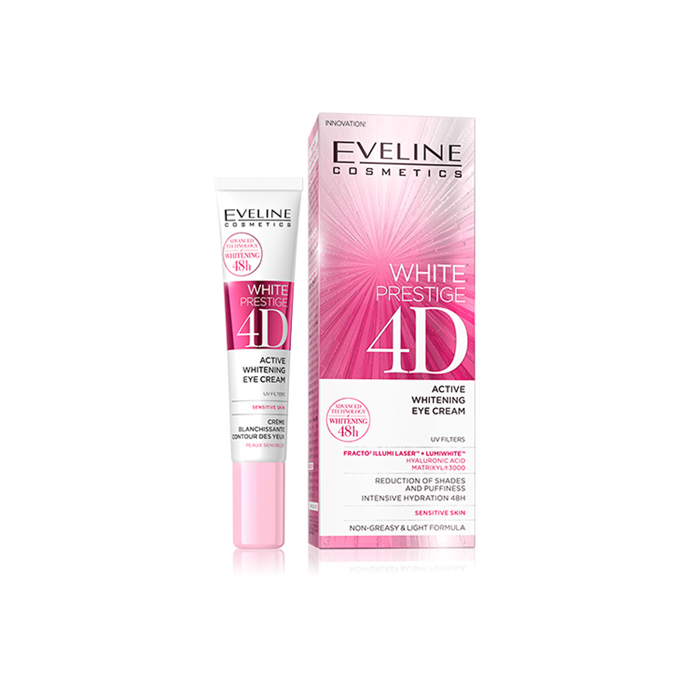 EVELINE White Prestige 4D Whitening Eye Cream کرم دور چشم White Prestige 4D اولاین EVELINE