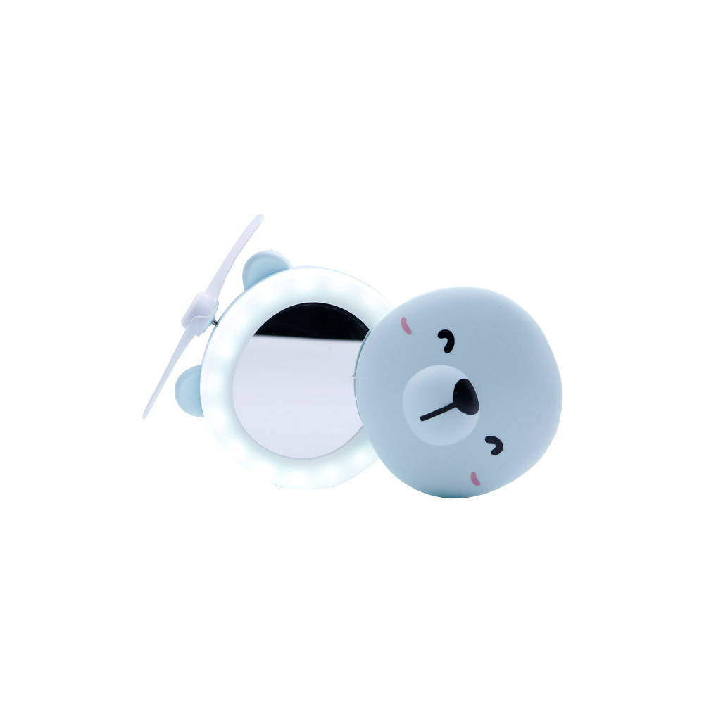 ست آینه فن دار و چراغ دار آبی مدل HC FAN مدیسوری MODISSORY