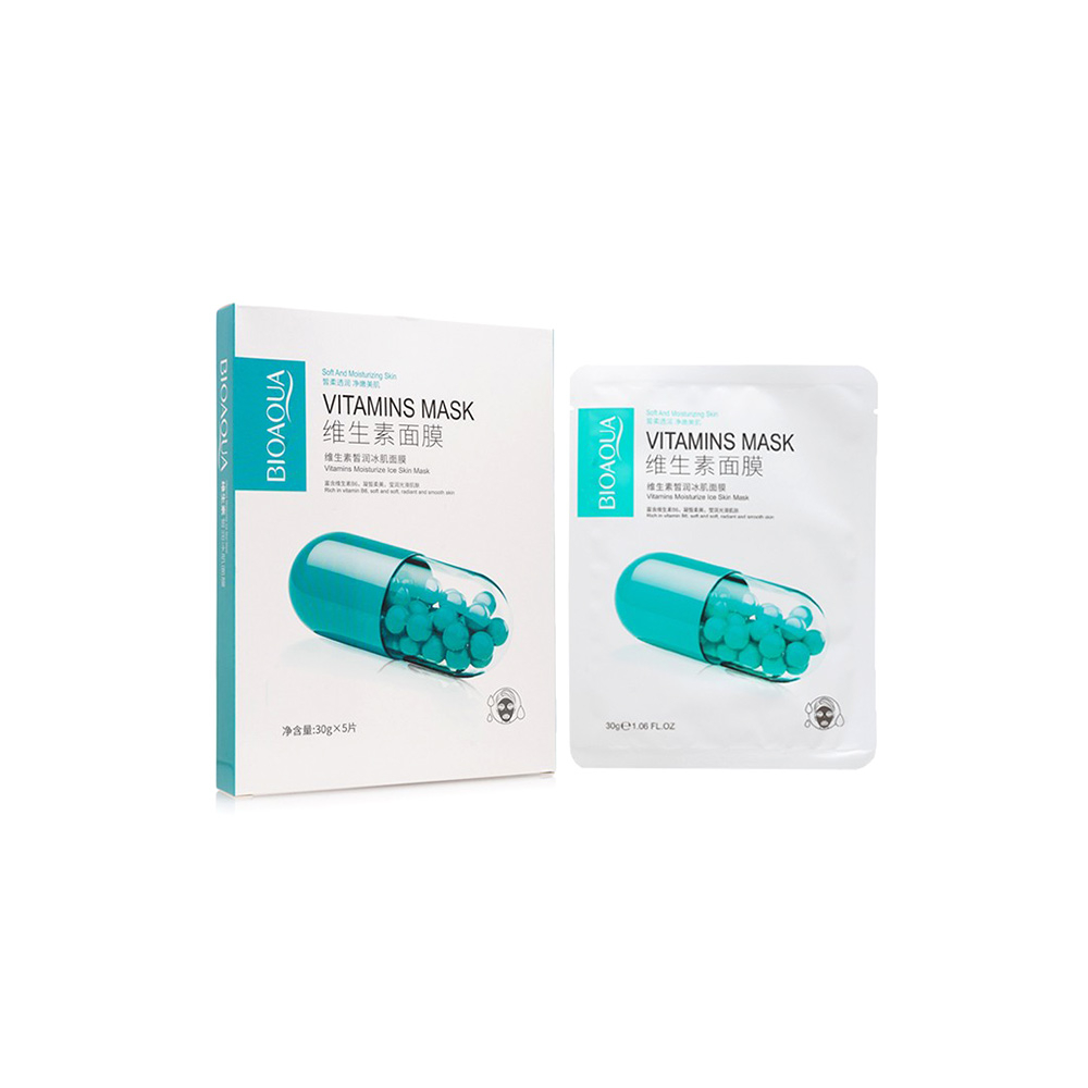 پک پنج عددی ماسک صورت یخی ویتامین B6 بیوآکوا BIOAQUA