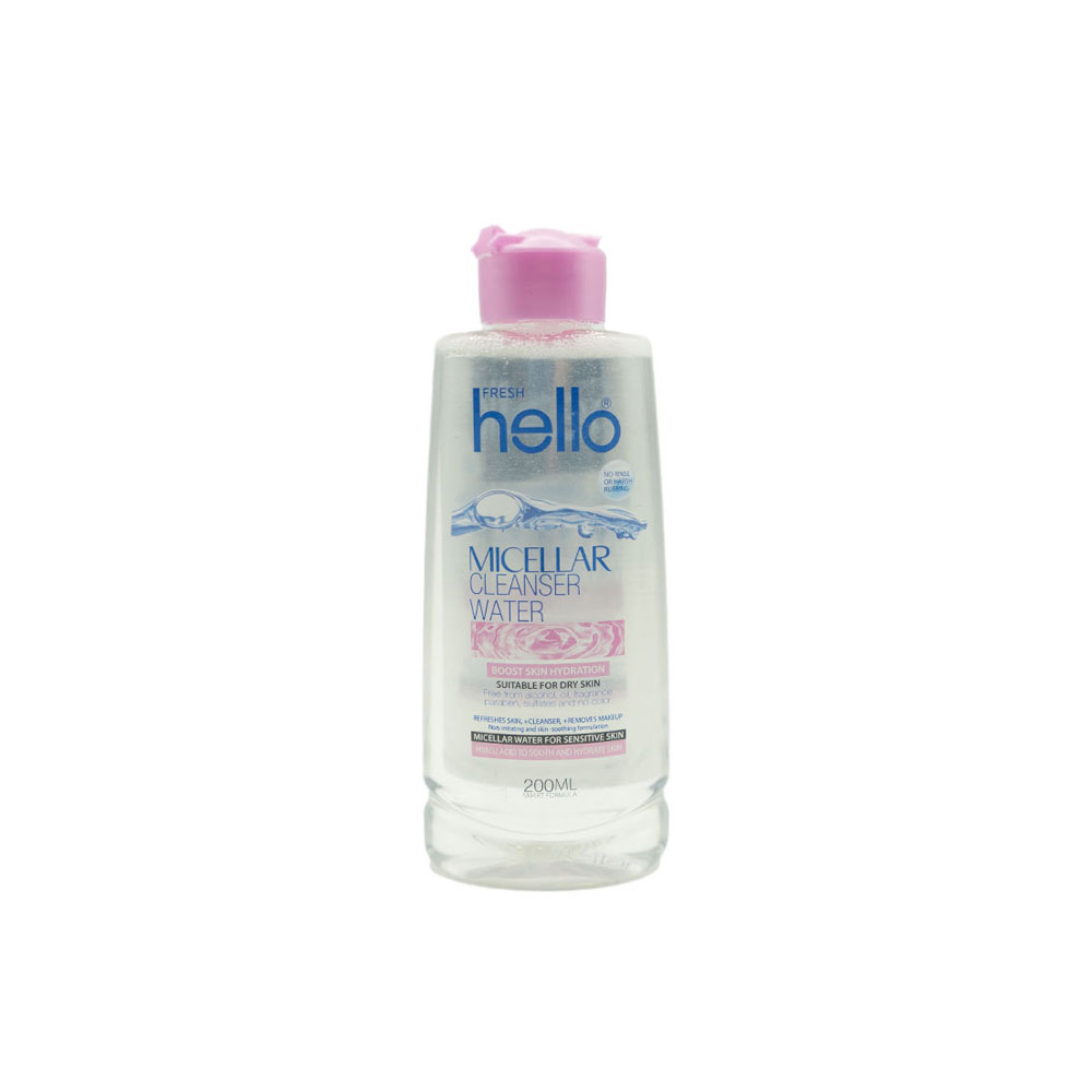 HELLO FRESH DRY & SENSITIVE MICELLAR CLEANSER WATER میسلار واتر پوست خشک و حساس هلو فرش HELLO FRESH