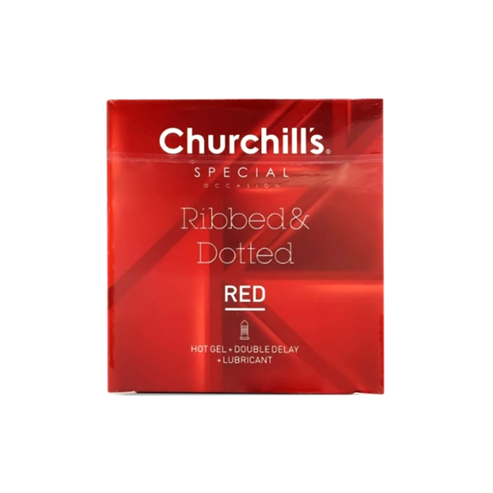 کاندوم تاخیری خاردار RED بسته 3 عددی چرچیلز CHURCHILLS
