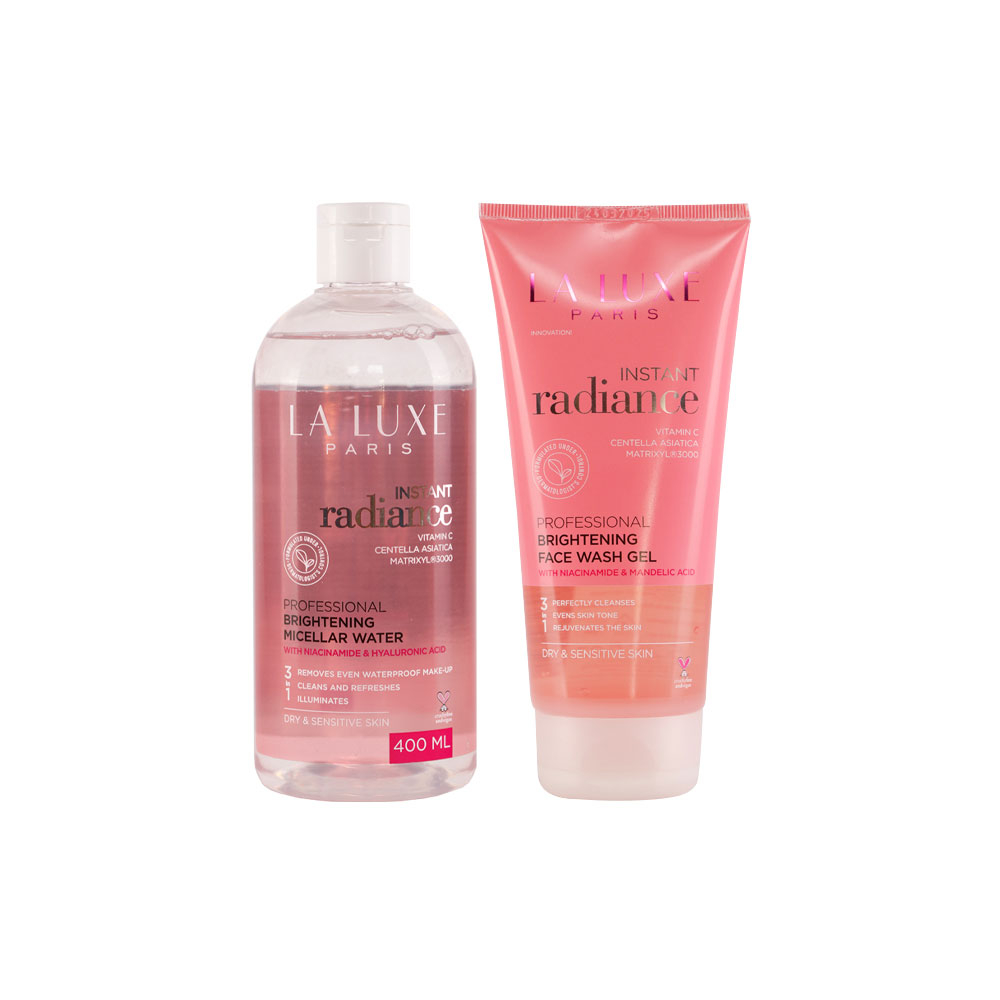 پک میسلار واتر و ژل شستشو INSTANT RADIANCE لالوکس LA LUXE پک میسلار واتر و ژل شستشو INSTANT RADIANCE لالوکس LA LUXE