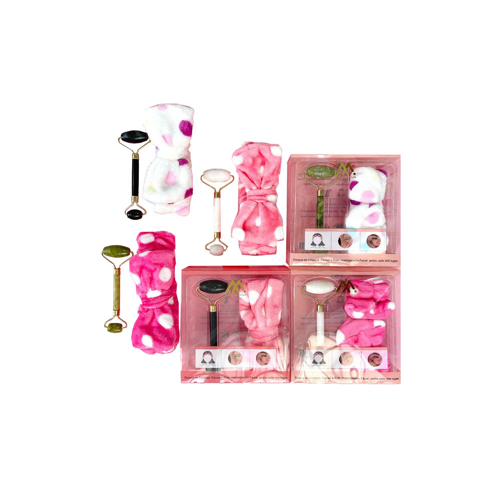 ست ماساژور دستی جیدرولر و هدبند حوله ای مدیسوری