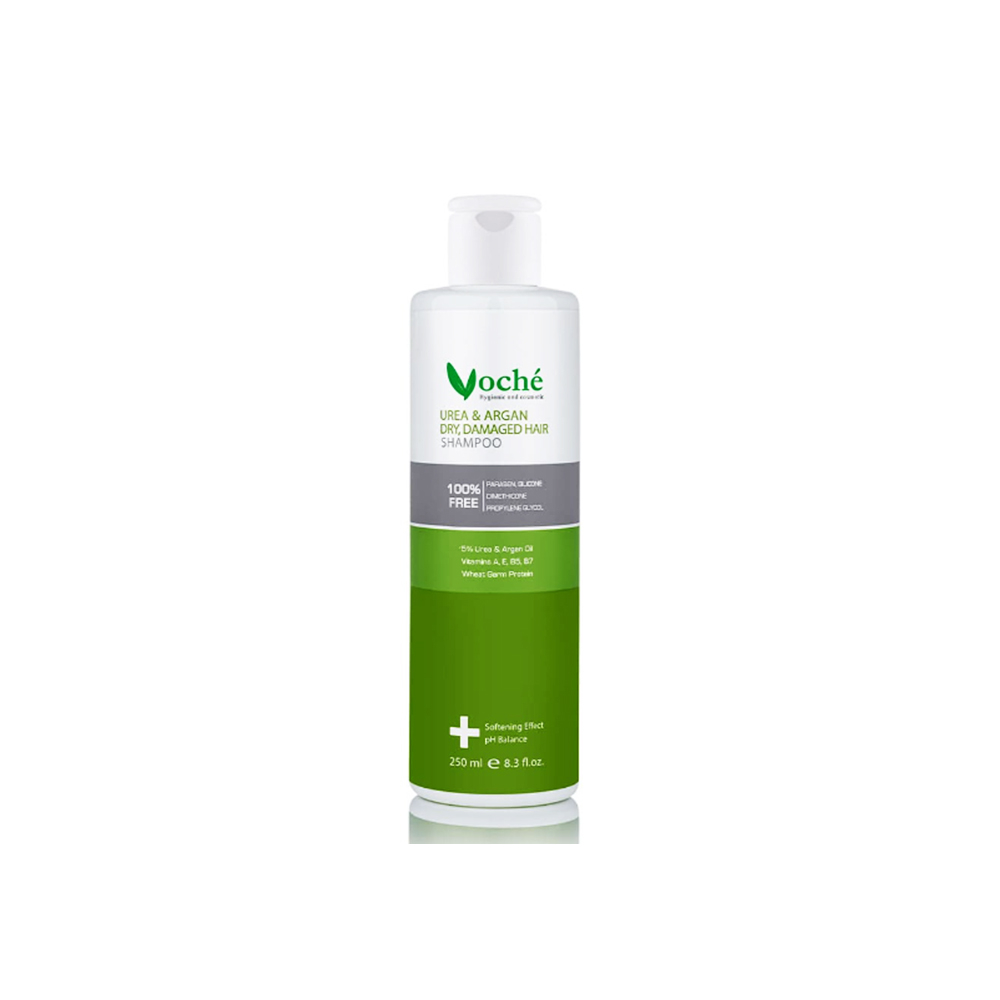 VOCHE UREA & ARGAN DRY DAMAGED HAIR SHAMPOO شامپو حاوی اوره و روغن آرگان مناسب موی خشک و آسیب دیده وچه VOCHE