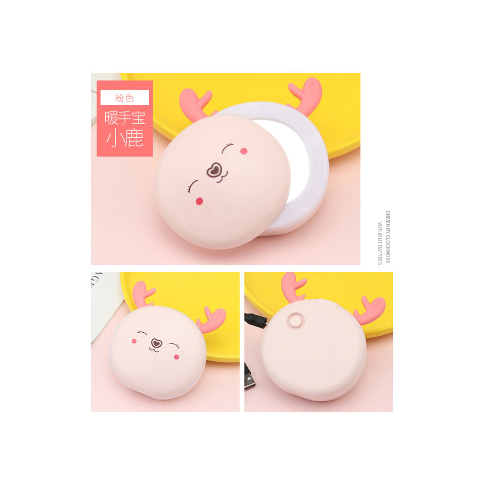 MODISSORY RABBIT MINI HAND WARMER AND BEAUTY MIRROR گرمکن دست آینه دار با رینگ لایت فانتزی RABBIT مدیسوری MODISSORY