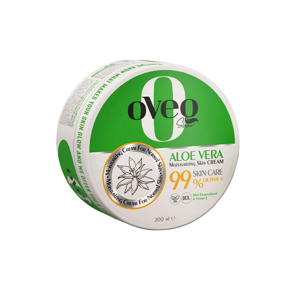 کرم مرطوب کننده و آبرسان آلوئه‌ ورا پوست معمولی کاسه ای اوک شاین OVEQ SHINE