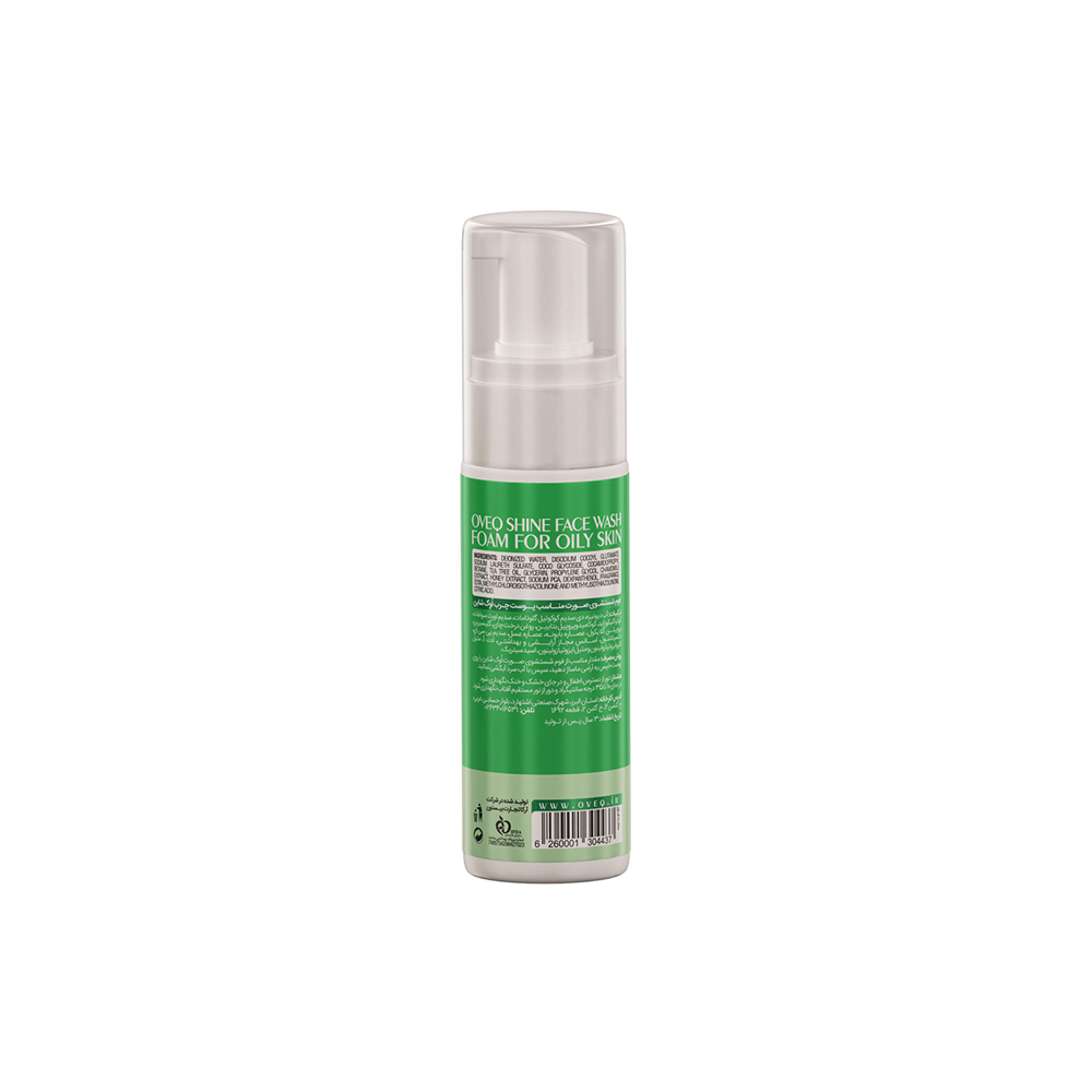 OVEQ SHINE OILY SKIN FACE WASH FOAM فوم شستشوی صورت مناسب پوست چرب اوک شاین OVEQ SHINE