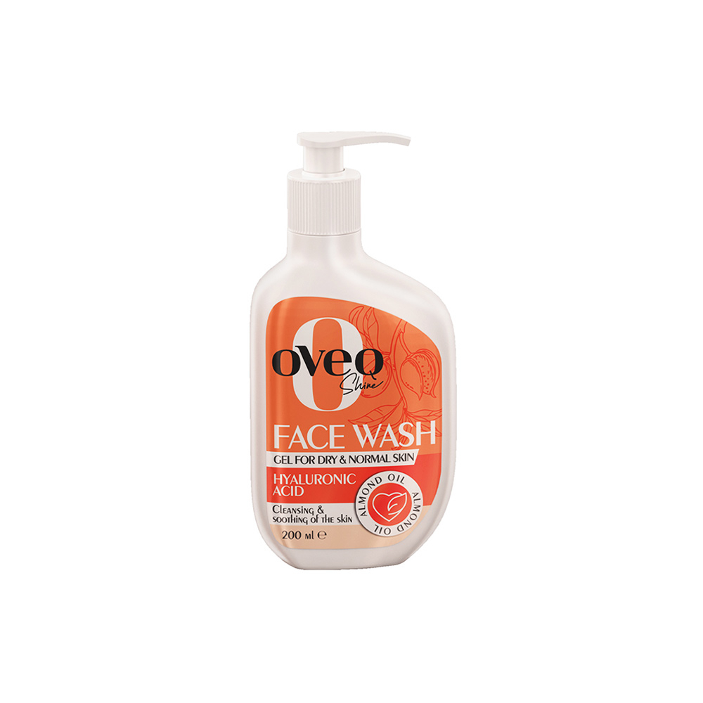 OVEQ SHINE DRY AND NORMAL SKIN FACE WASH GEL ژل شستشوی صورت مناسب پوست خشک و نرمال اوک شاین OVEQ SHINE