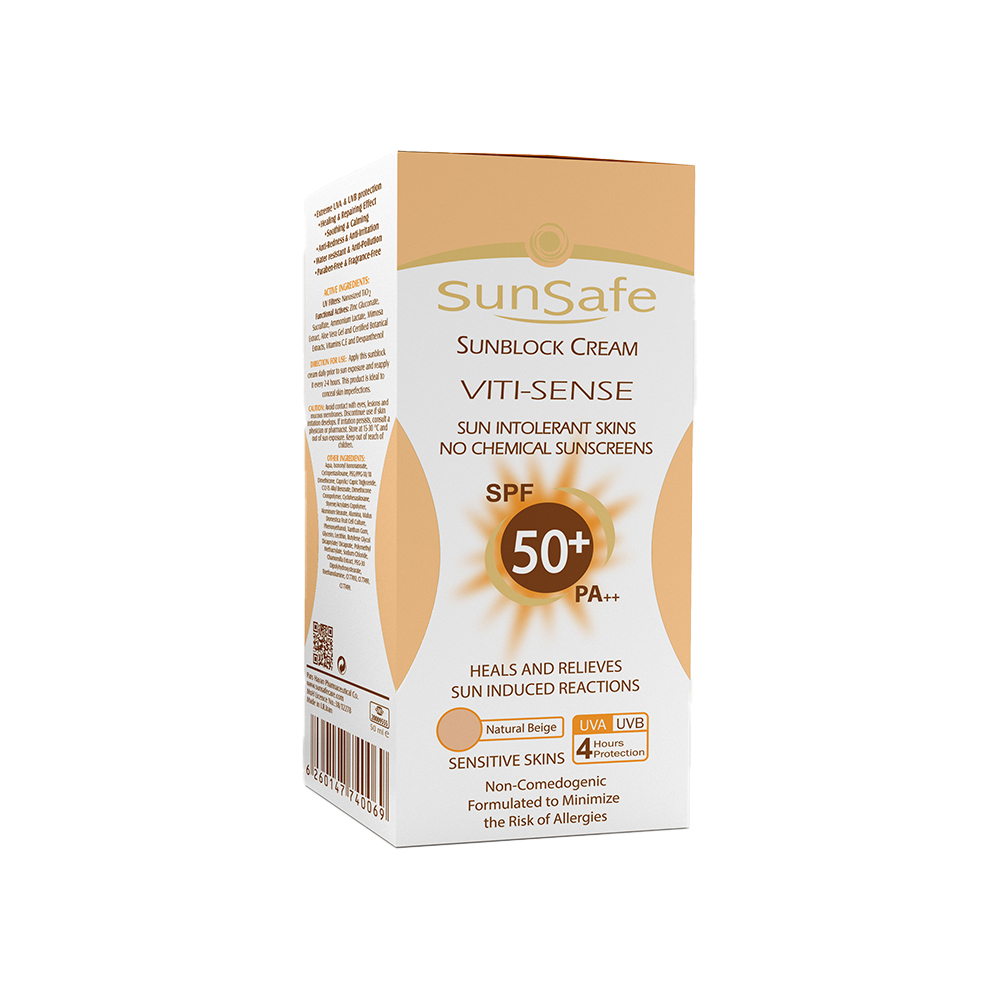 کرم ضد آفتاب فاقد جاذب های شیمیایی سان سیف sunsafe