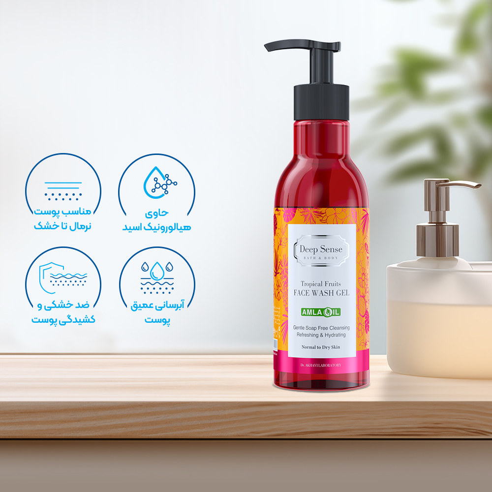 تصویر ژل شستشو دیپ سنس مدل تروپیکال مناسب پوست خشک و خیلی خشک 250 میل