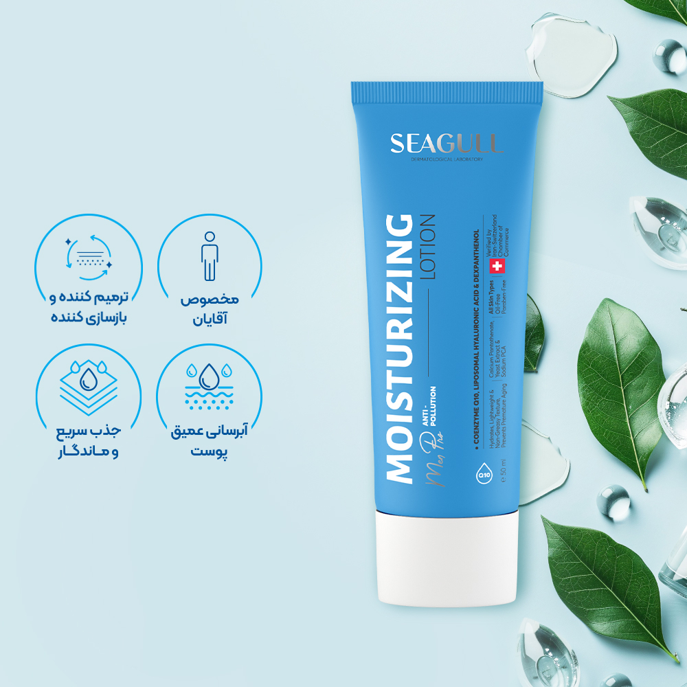 لوسیون مرطوب کننده Q10 و جینسینگ مردانه سی گل SEAGULL