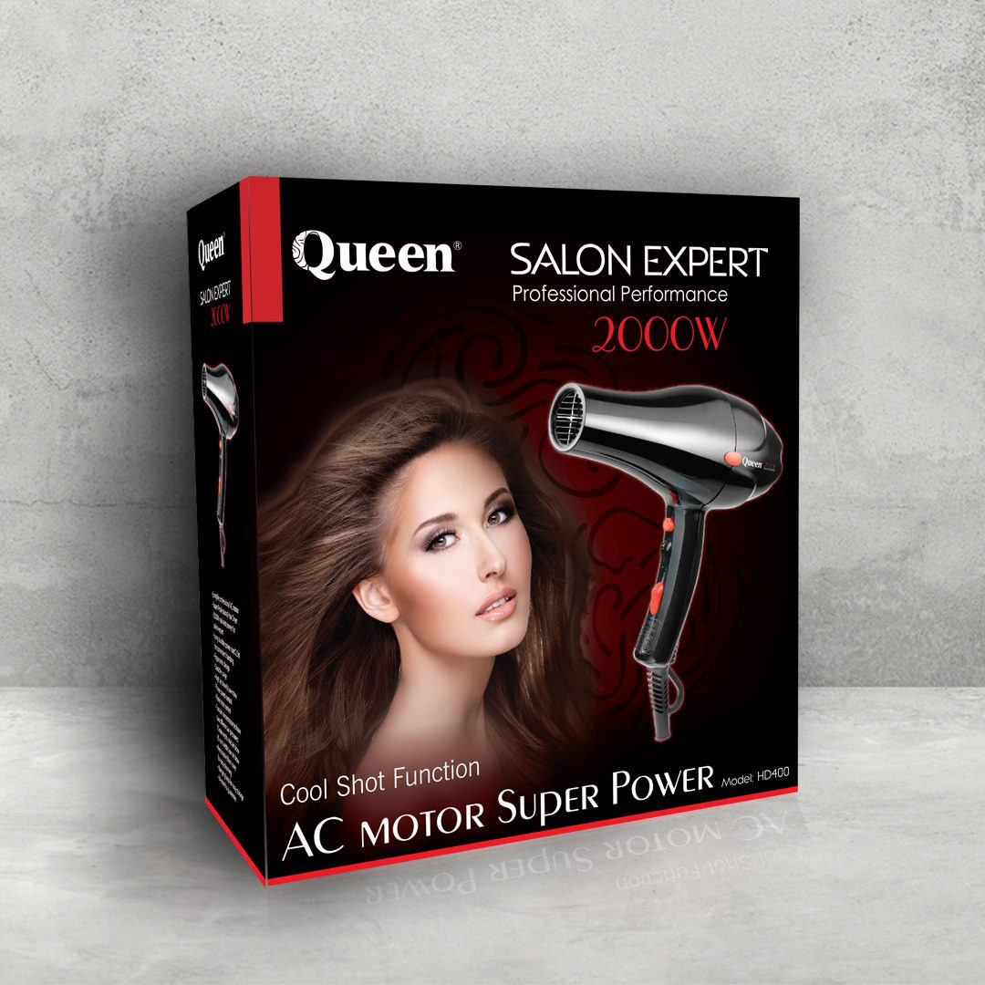 تصویر پنجم سشوار 2000 وات کویین مدل HD400