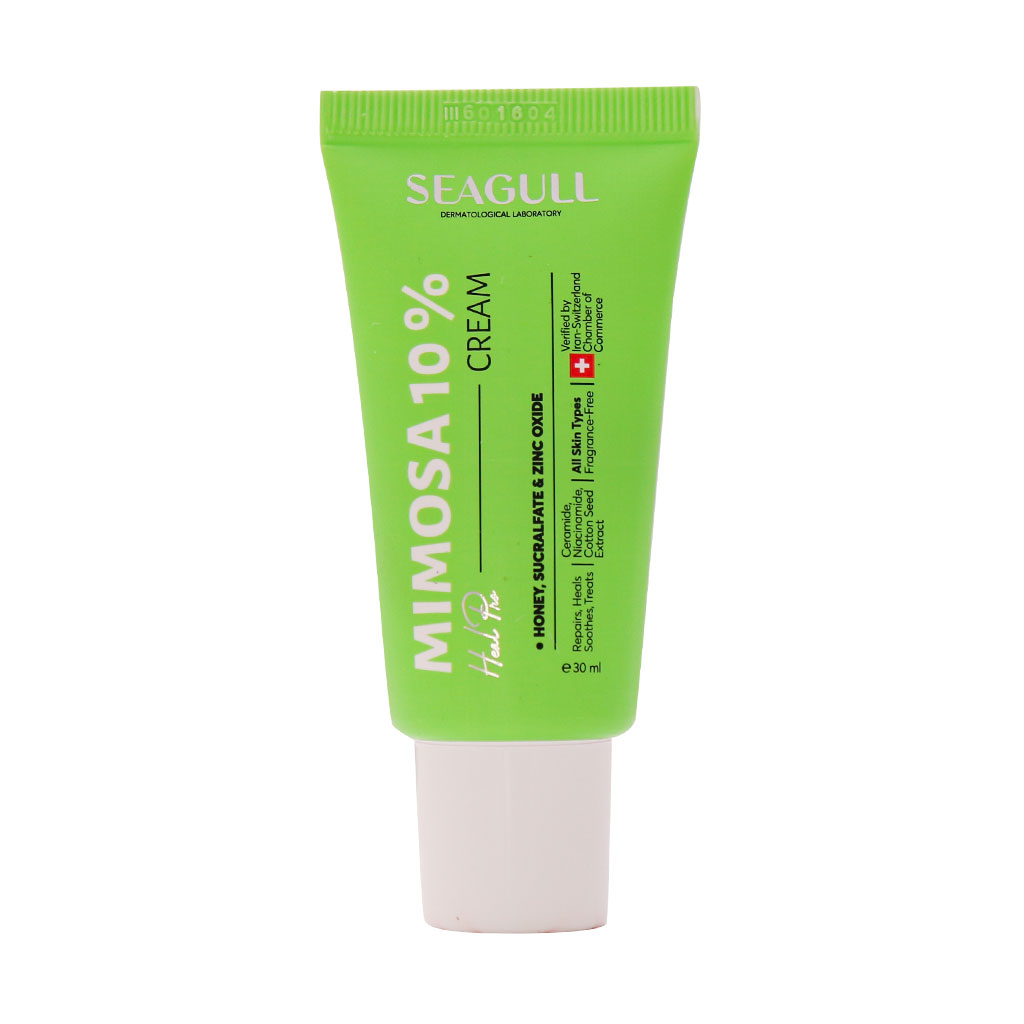 Seagull Mimosa 10% Healing Cream کرم ترمیم کننده میموزا 10% سی گل مناسب انواع پوست حجم 30 میل