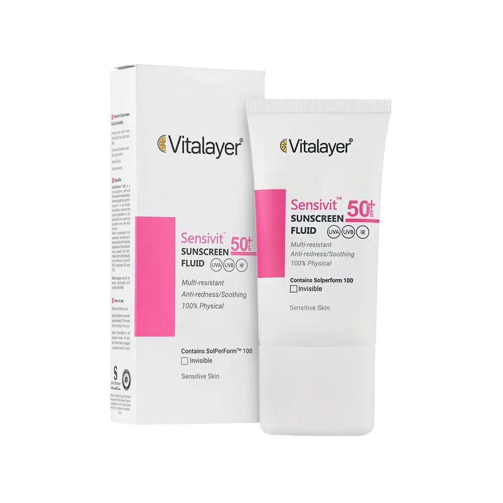 تصویر فلوئید ضد آفتاب سنسیویت بی رنگ ویتالیر