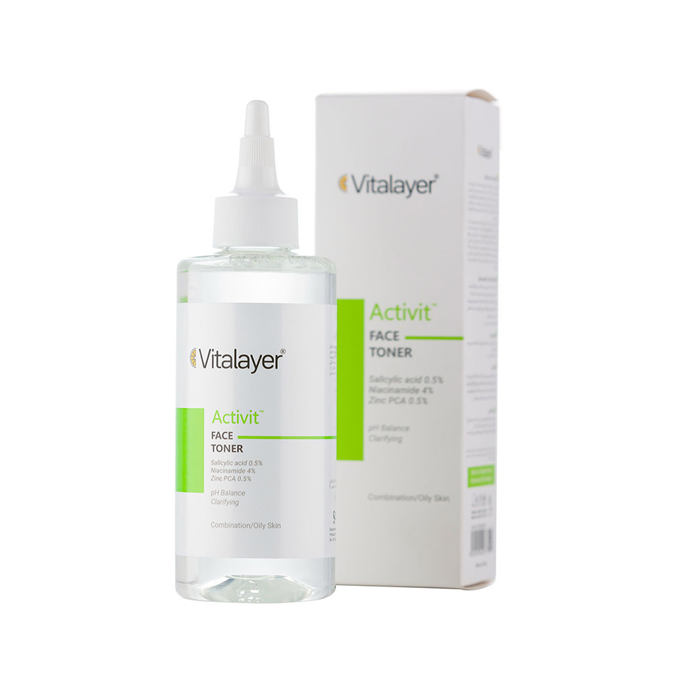 تصویر تونر پاک کننده صورت ویتالیر مدل اکتی ویت مناسب پوست چرب و مختلط
