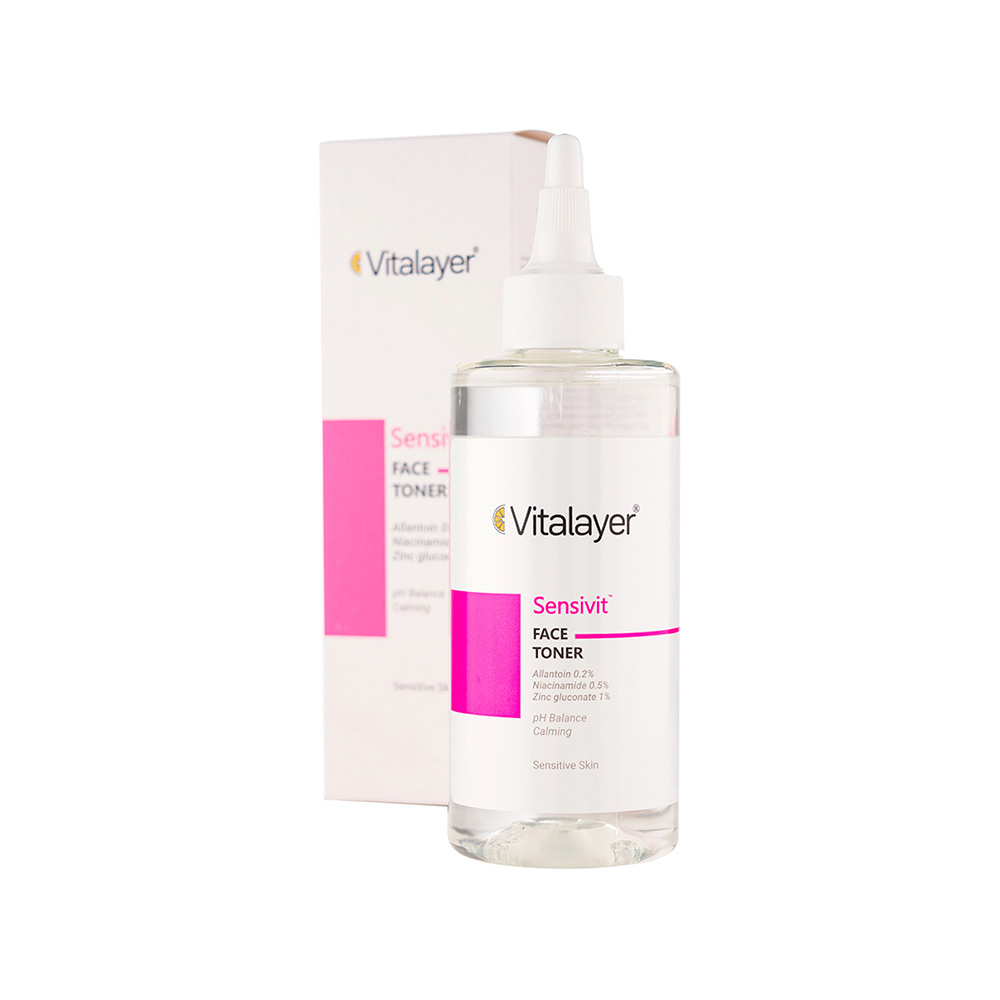 تصویر تونر پاک کننده صورت پوست حساس ویتالیر مدل سنسی ویت