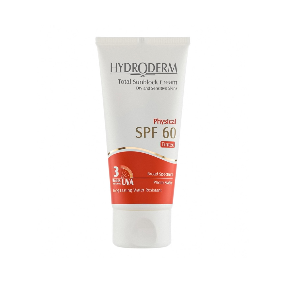 تصویر کرم ضدآفتاب فیزیکال رنگی SPF60 هیدرودرم