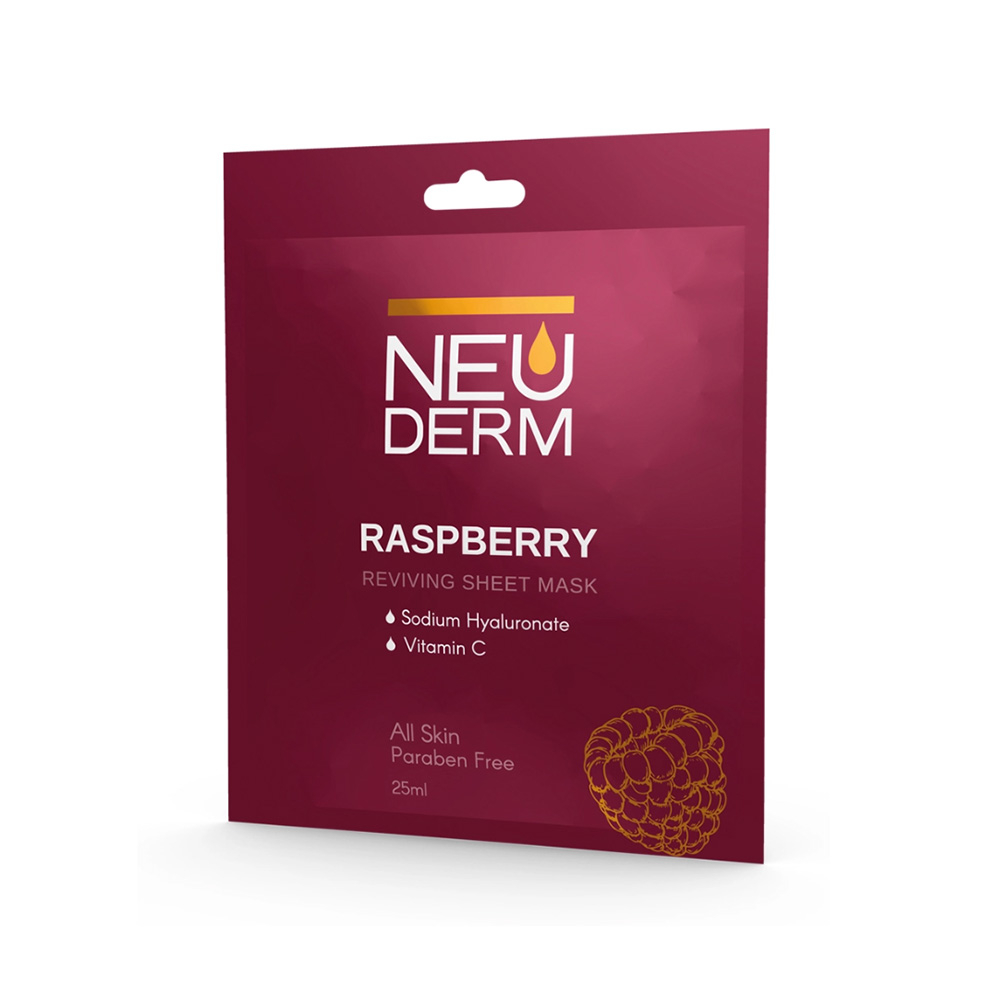 تصویر ماسک صورت ورقه ای نئودرم تمشک