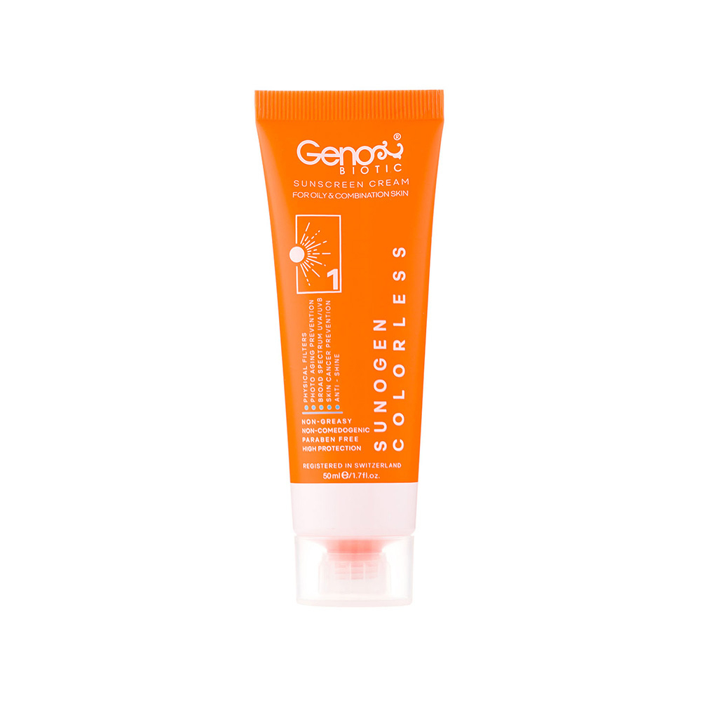 تصویر کرم ضد آفتاب بی رنگ SPF50 ژنوبایوتیک