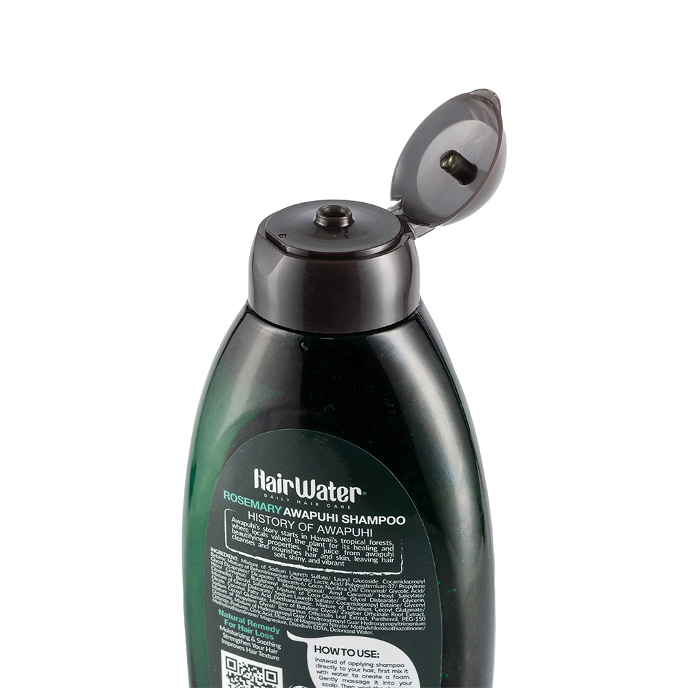 تصویر شامپو مرطوب کننده هیر واتر حاوی عصاره رزماری مناسب مو آسیب دیده