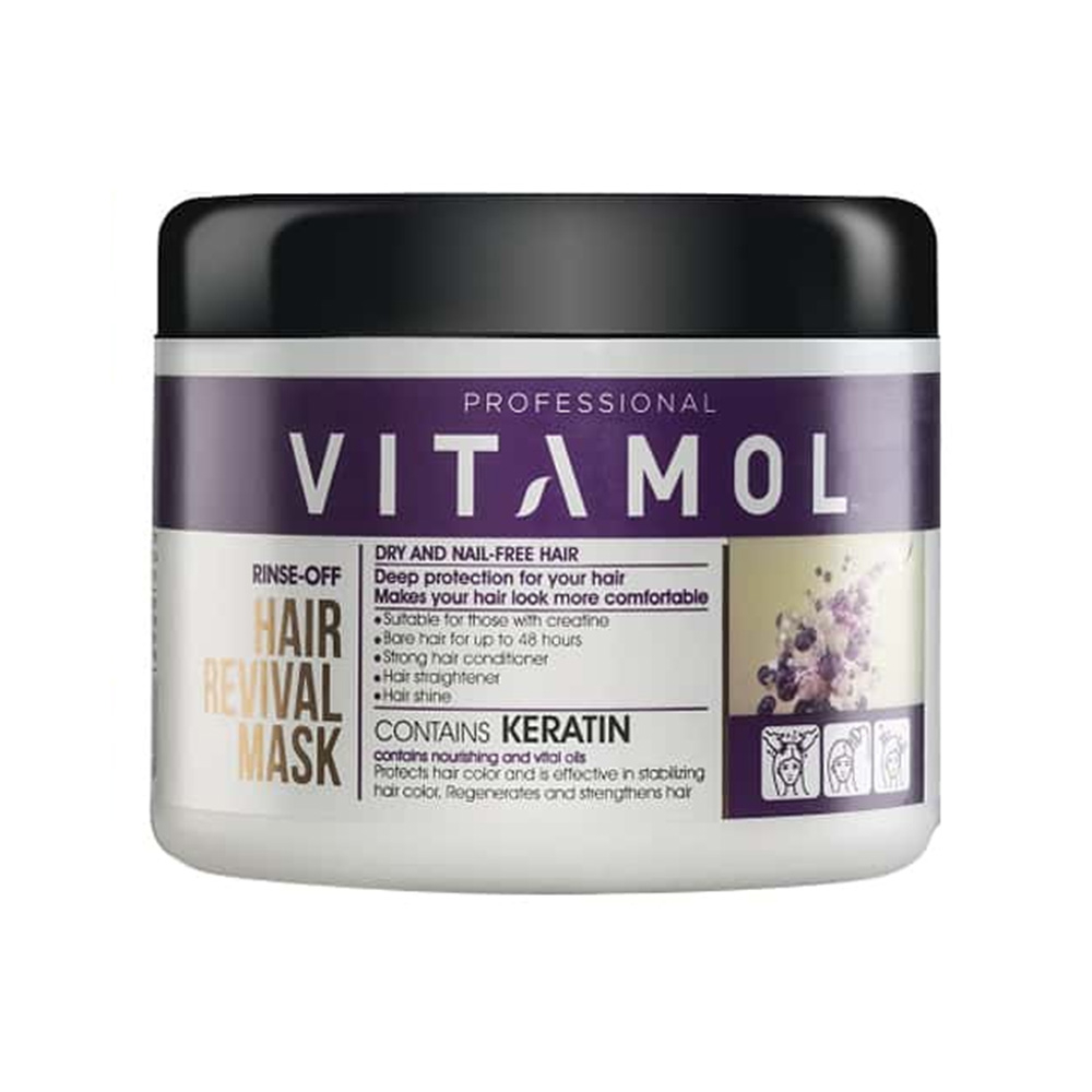 تصویر ماسک مو داخل حمام کراتین ویتامول