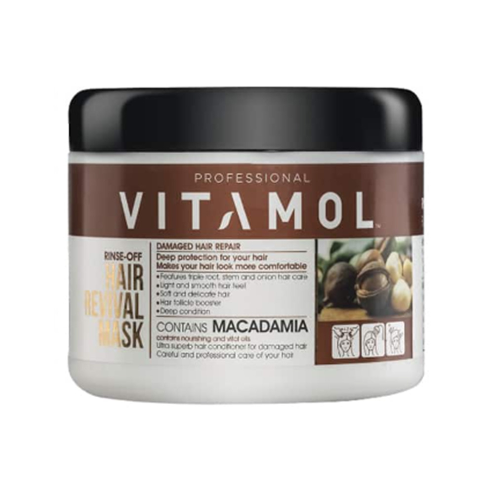 تصویر ماسک مو داخل حمام ماکادمیا ویتامول