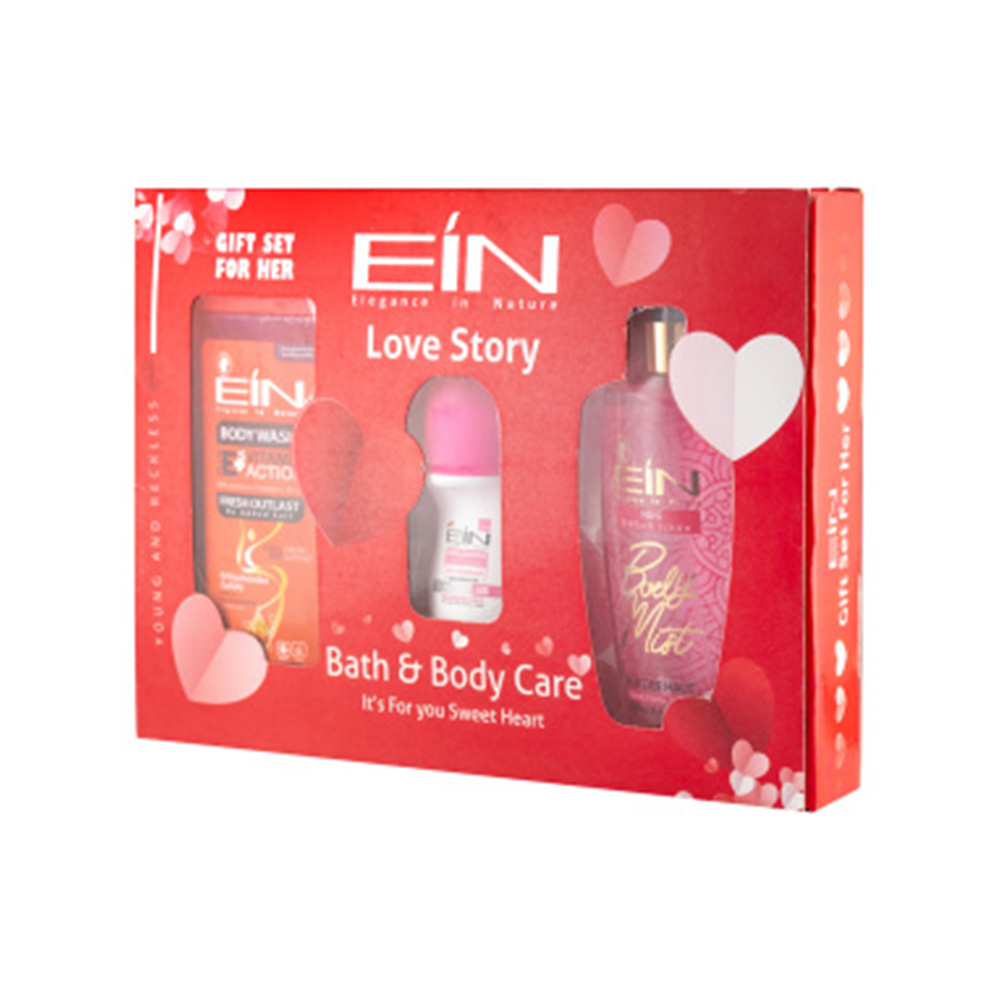 تصویر ست هدیه آرایشی بهداشتی زنانه ای آی ان مدل Love Story