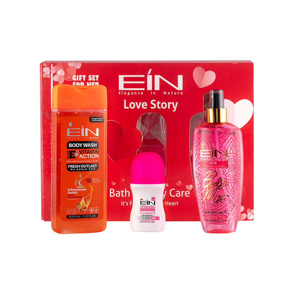 تصویر ست هدیه آرایشی بهداشتی زنانه ای آی ان مدل Love Story