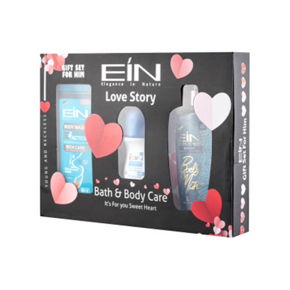 تصویر ست هدیه آرایشی بهداشتی آقایان ای آی ان مدل Love Story