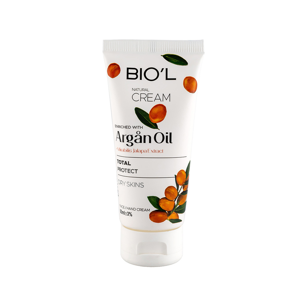 تصویر کرم مرطوب کننده دست و صورت آرگان و لاله عباسی بیول