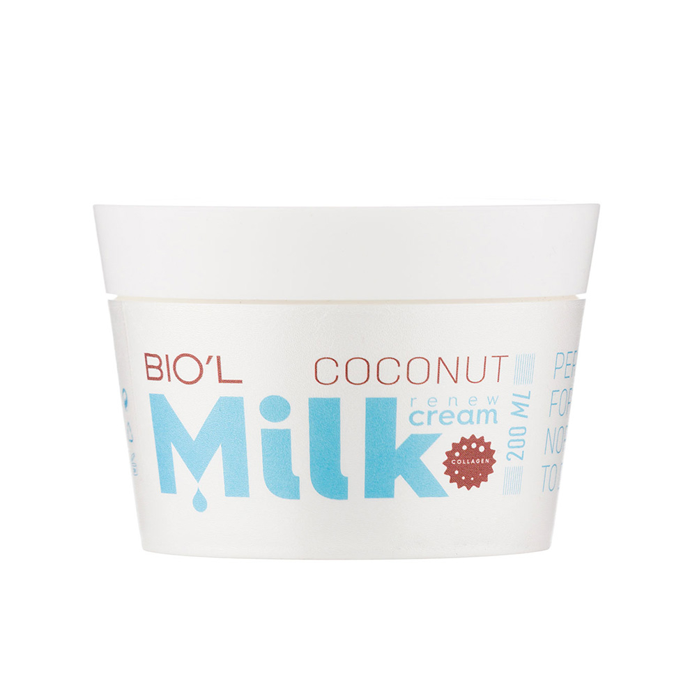 تصویر کرم کاسه ای شیر و نارگیل بیول مناسب پوست نرمال تا خشک