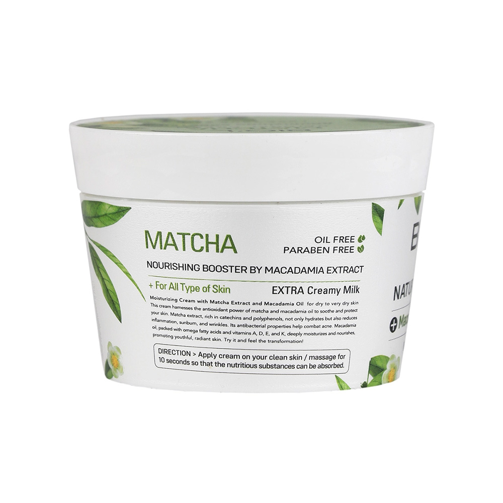 تصویر کرم مرطوب کننده کاسه ای عصاره ماچا و روغن ماکادمیا بیول