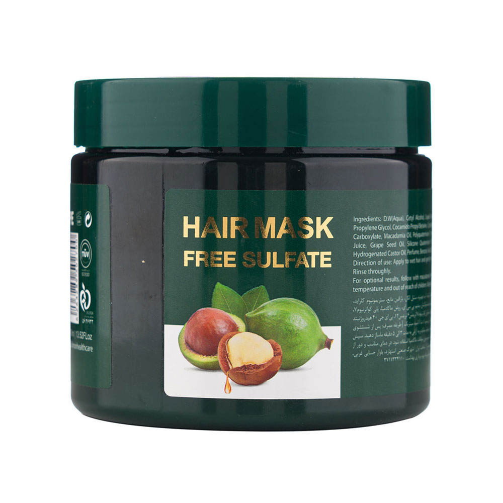 Dilmon Macadamia Hair Mask 400 ml ماسک مو دیلمون فاقد سولفات مناسب انواع مو حاوی روغن ماکادمیا حجم 400 میل