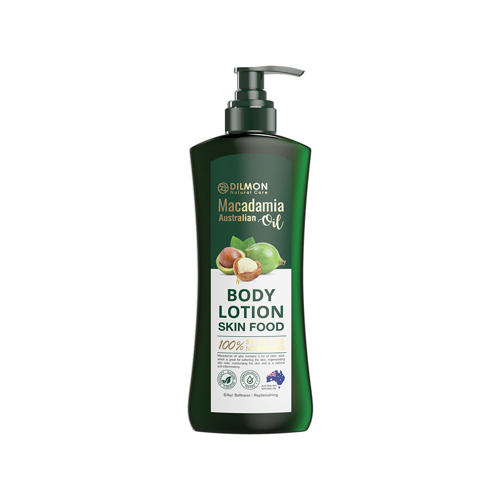 Dilmon Macadamia Body Lotion Skin Food 400 ml لوسیون بدن دیلمون حاوی روغن ماکادمیا حجم 400 میل