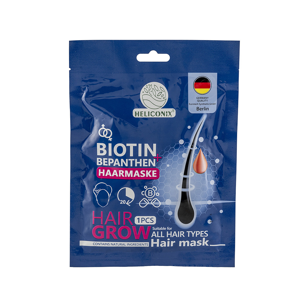 تصویر ماسک مو کلاهی هلیکونیکس حاوی بیوتین