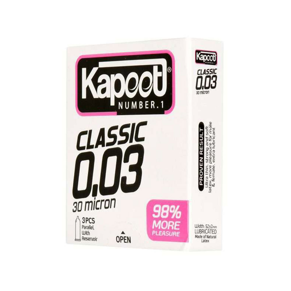 کاندوم کلاسیک کاپوت مدل 30 میکرون بسته 3عددی