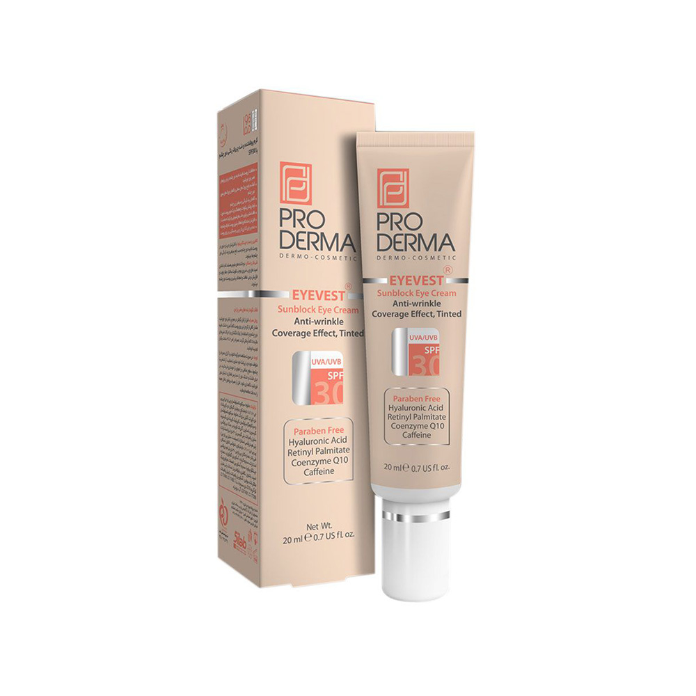 کرم ضد چروک رنگی دور چشم spf30 پرودرما مدل Eyevest