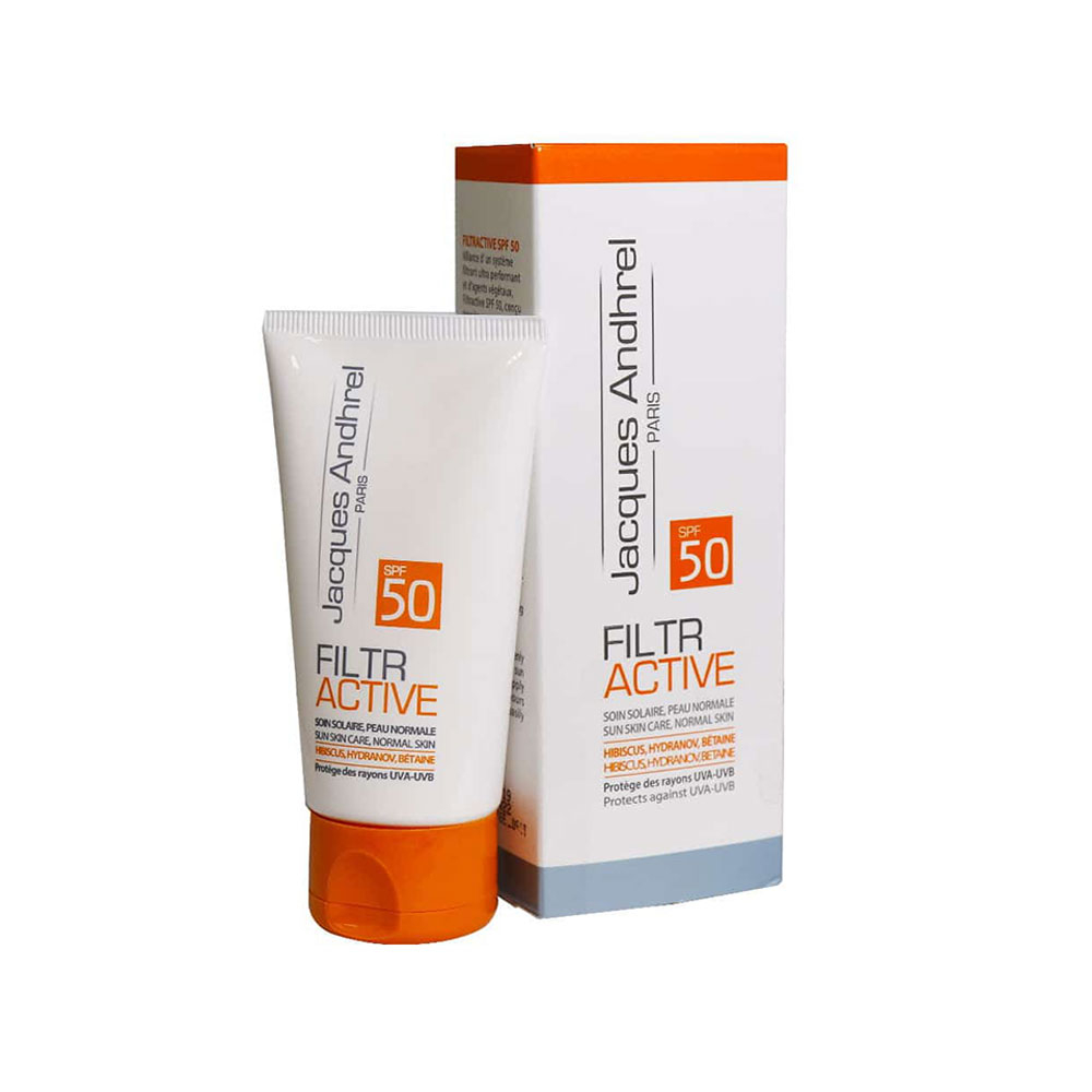 کرم ضد آفتاب بی رنگ SPF50 ژاک آندرل مناسب پوست خشک و معمولی حجم 50 میل