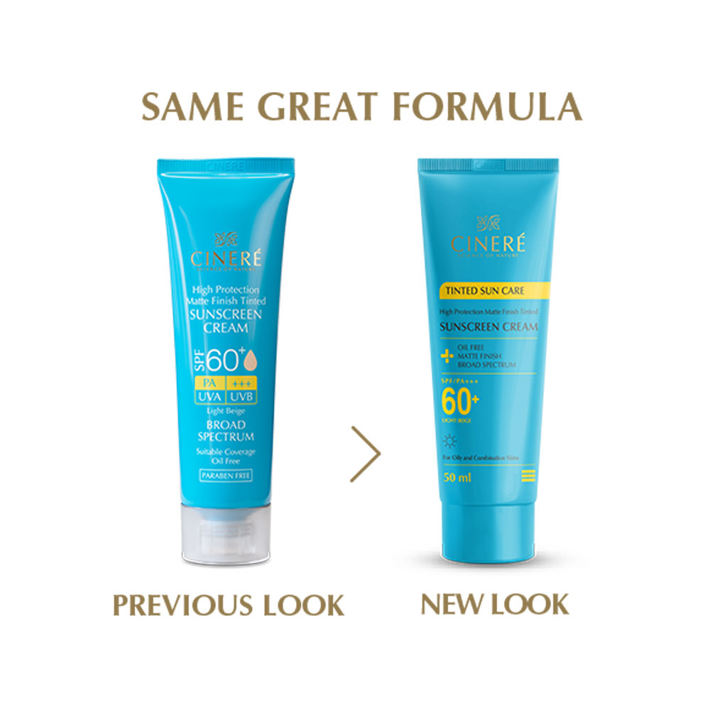 کرم ضد آفتاب رنگی SPF60 سینره مناسب پوست چرب 50میل