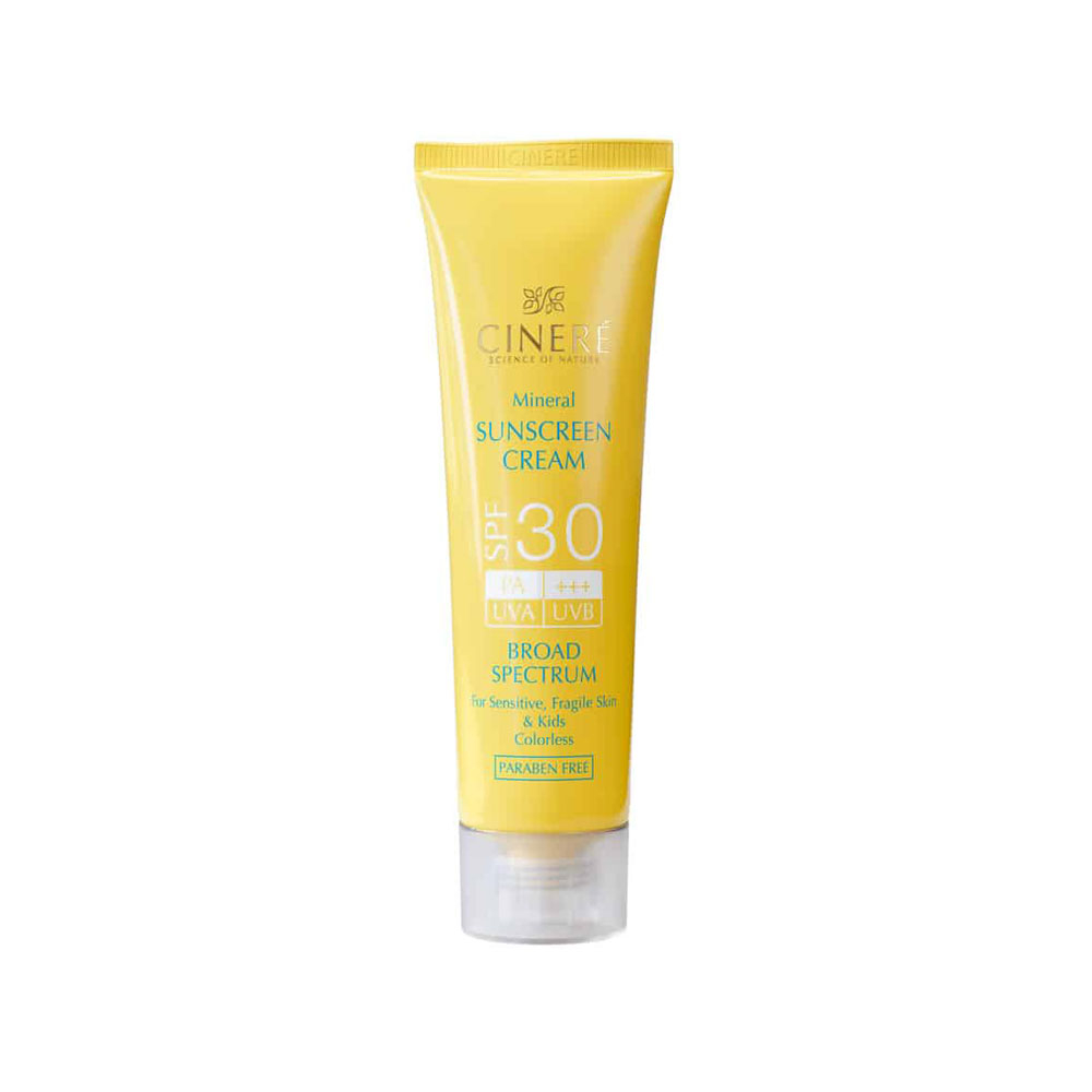 کرم ضد آفتاب بی رنگ SPF30 سینره مناسب پوست حساس 50میل
