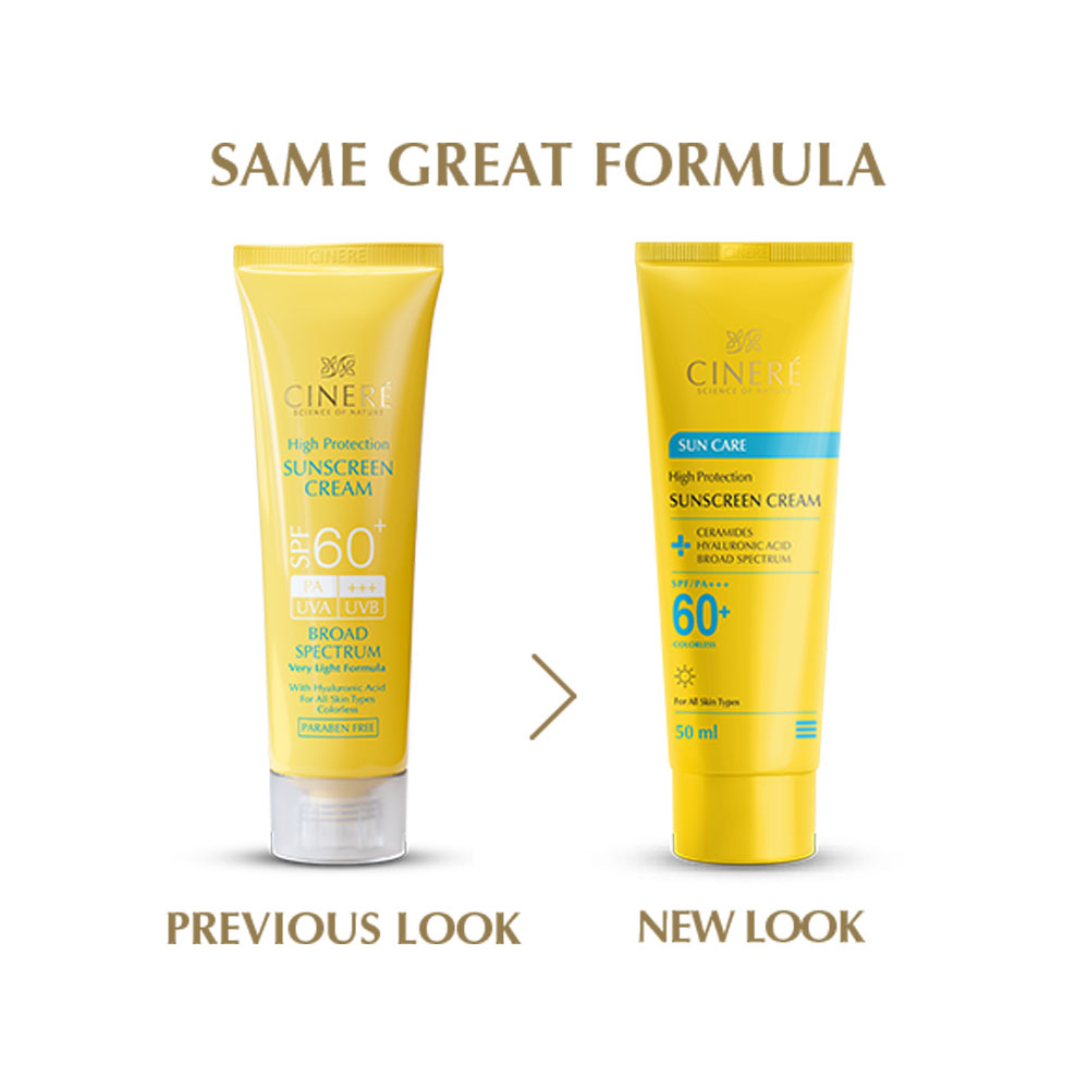 کرم ضدآفتاب بی رنگ SPF60 سینره مناسب انواع پوست 50میل