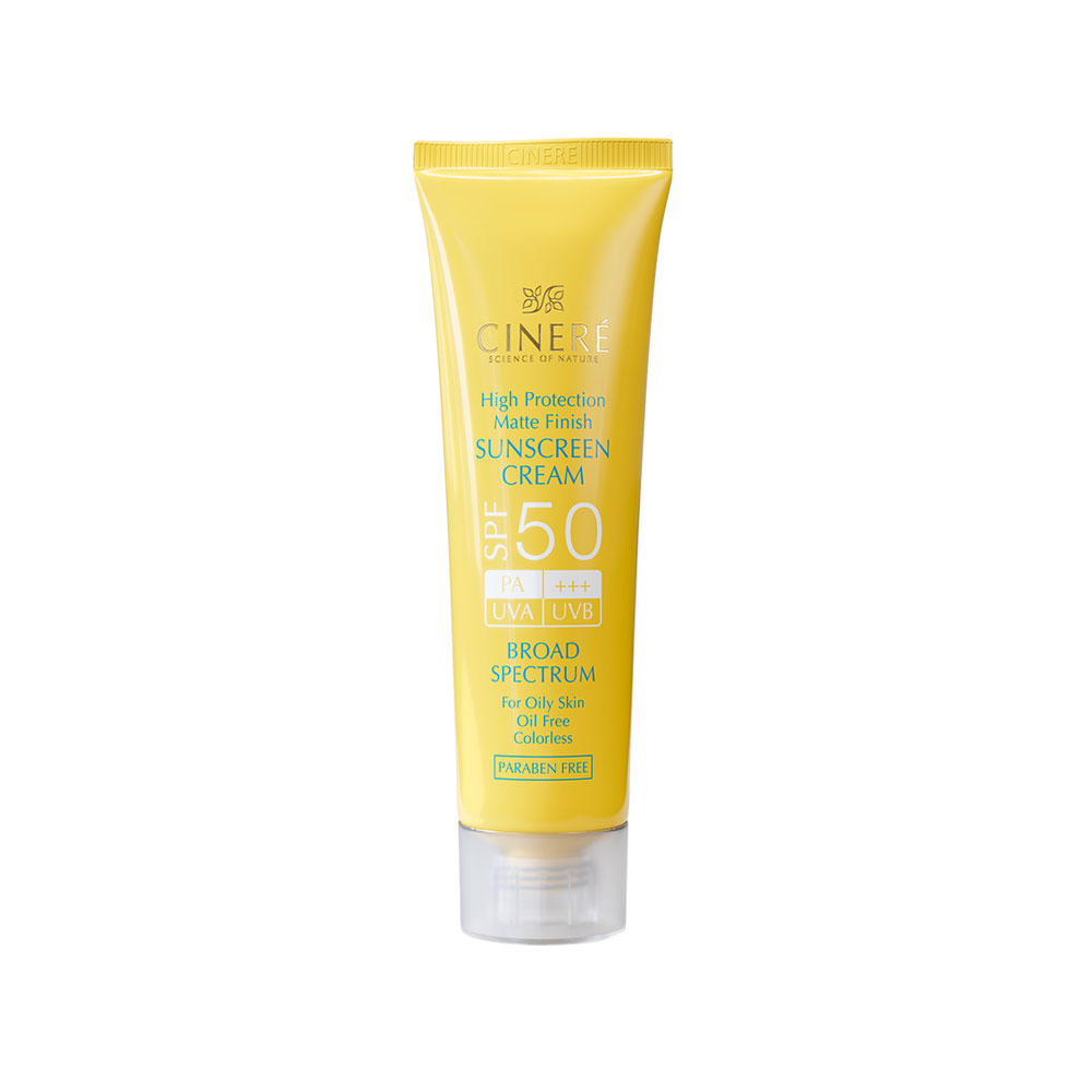 کرم ضدآفتاب بی رنگ spf50 سینره مناسب پوست چرب 50میل
