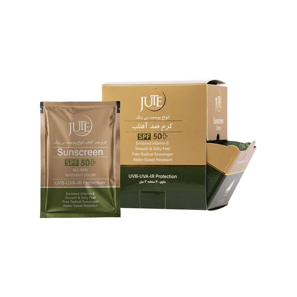 کرم ضد آفتاب بی رنگ SPF50 ساشه ای ژوت مناسب انواع پوست