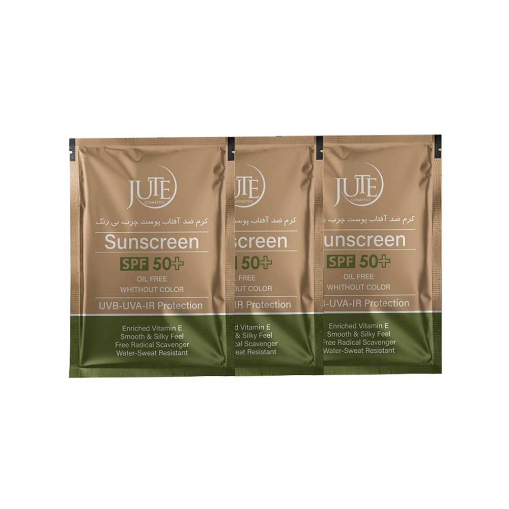 کرم ضد آفتاب بی رنگ SPF50 ساشه ای ژوت مناسب پوست چرب