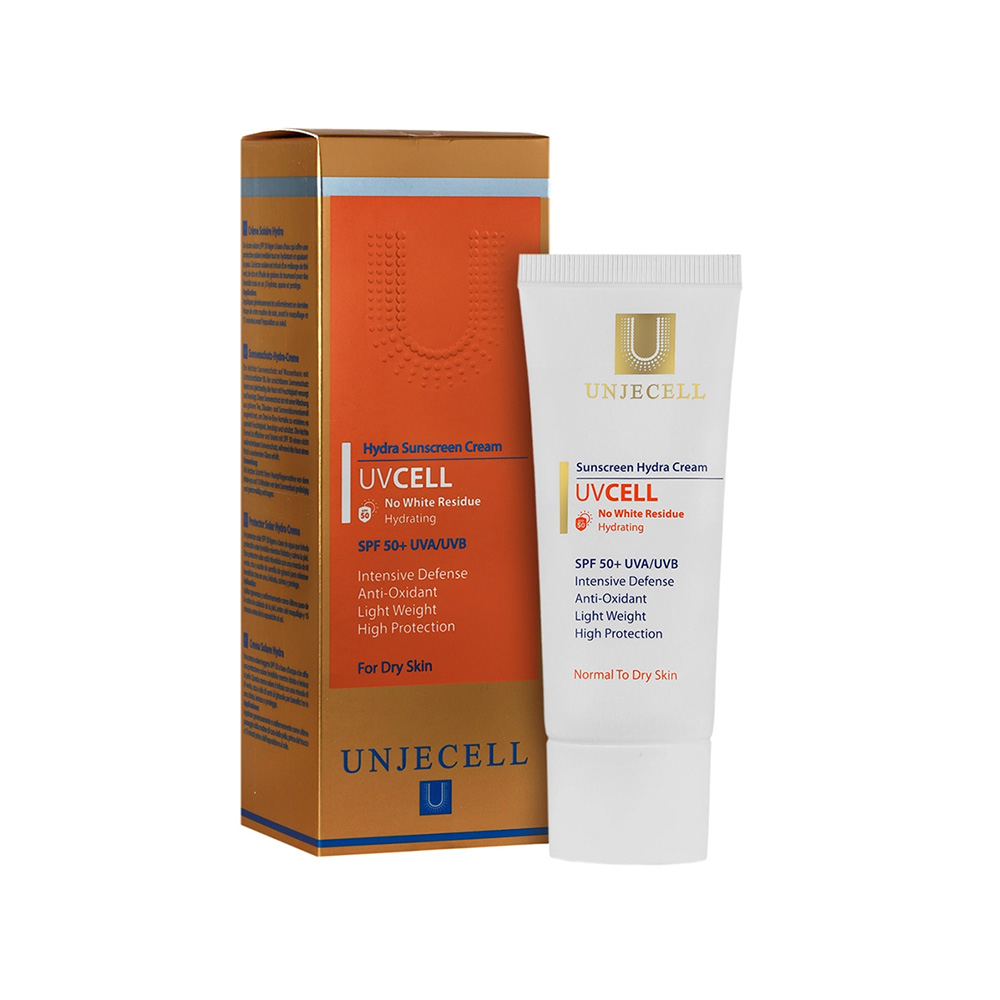 ضد آفتاب بی رنگ SPF50 آنژسل مدل Uvcell مناسب پوست خشک