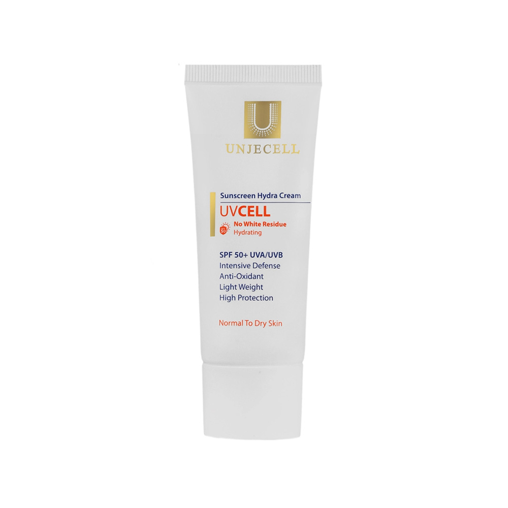 ضد آفتاب بی رنگ SPF50 آنژسل مدل Uvcell مناسب پوست خشک