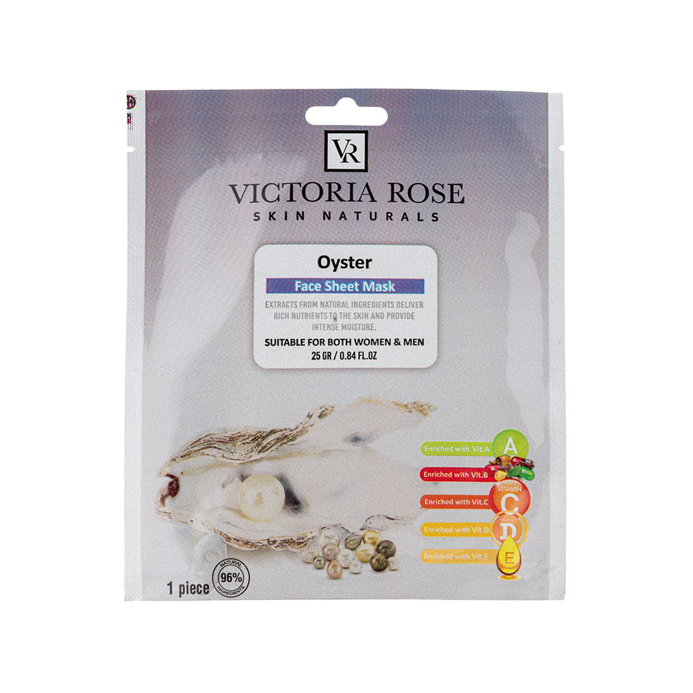 Victoria Rose Oyster Face Sheet Mask ماسک صورت ورقه ای ویکتوریا رز حاوی عصاره صدف دریایی