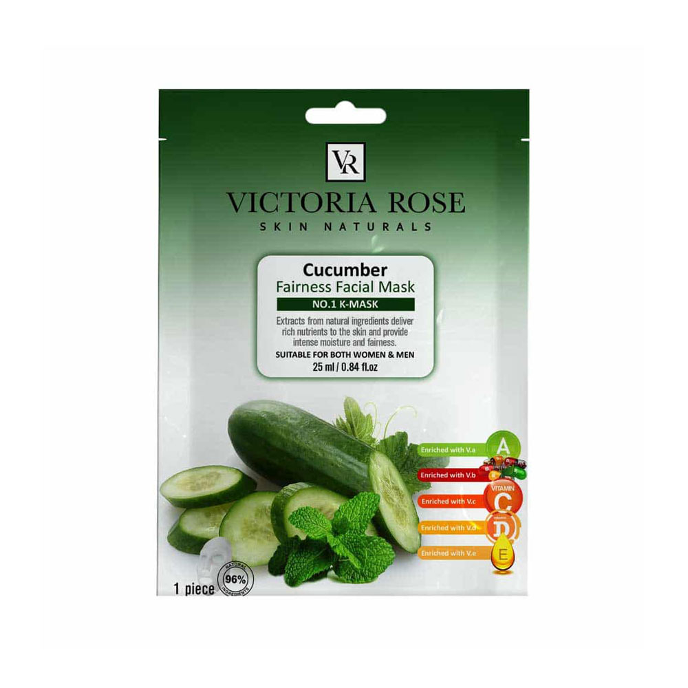 ماسک صورت ورقه ای ویکتوریا رز حاوی عصاره خیار و نعناع